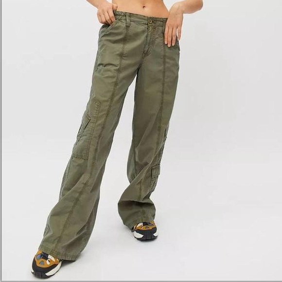 bdg y2k low rise green baggy cargo pants - Picture 2 of 5
